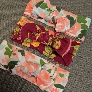 Set of 3 Floral Baby Headbands
